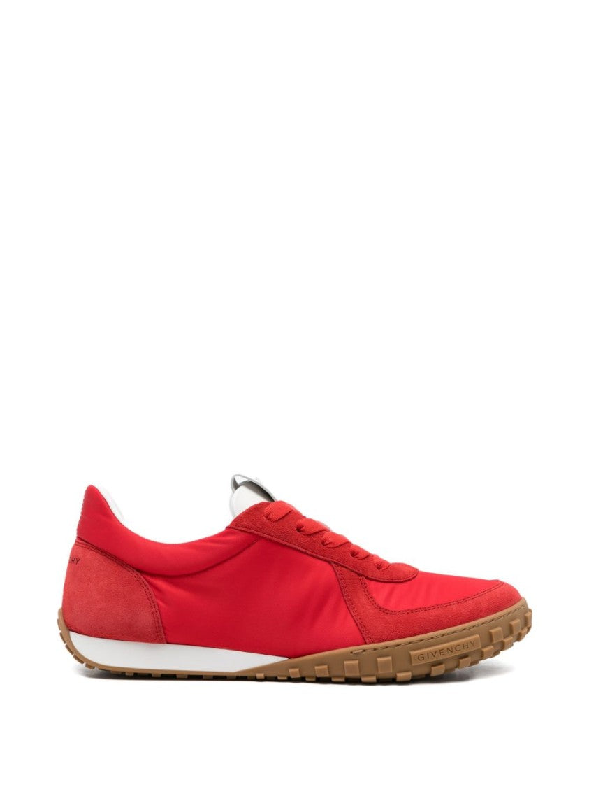 Givenchy Red Suede Panelled Sneakers