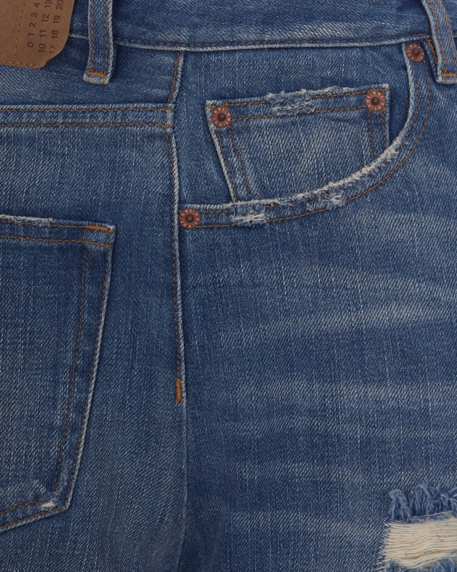 Mm6 By Maison Margiela Wide-Leg Jeans With Innovative 90° Twist And Vintage Finish