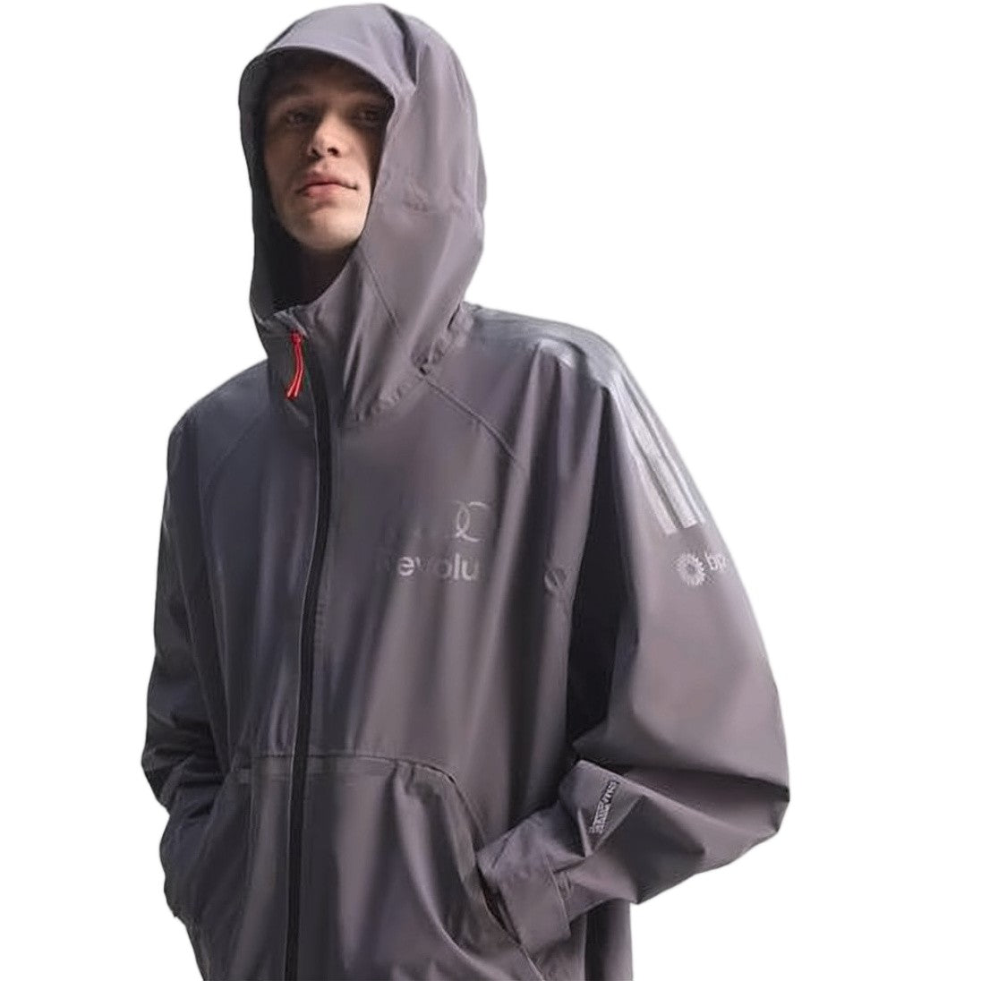 Adidas Matte Finish Hooded Jacket With Reflective Accents