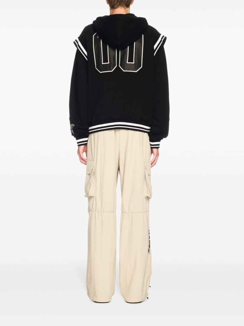 Off-White Black Varsity Sweatshirt With Press-Stud Fastening And Bold Lettering