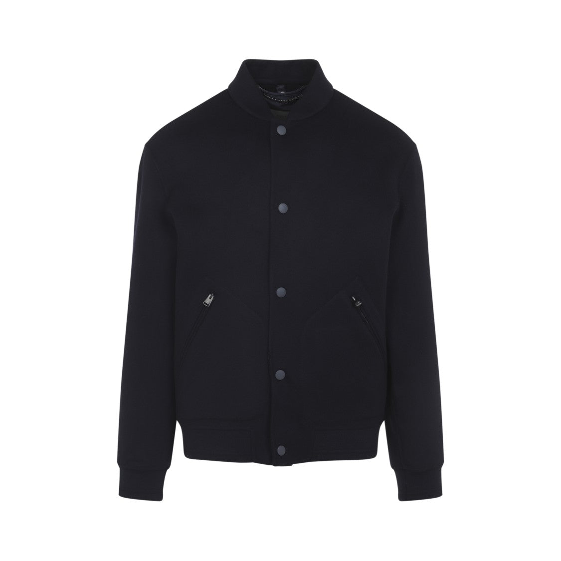 Canali Black Wool-Cashmere Blend Jacket With Minimalist Design