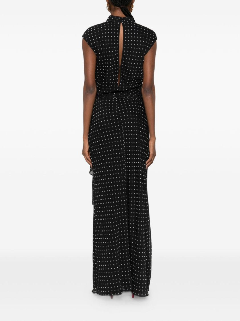 Rotate Polka Dot Maxi Dress With Keyhole Detail