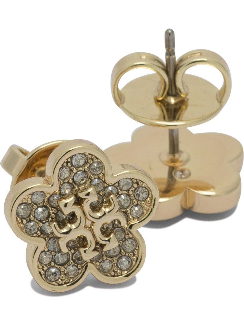 Tory Burch Gold-Tone Floral Stud Earrings
