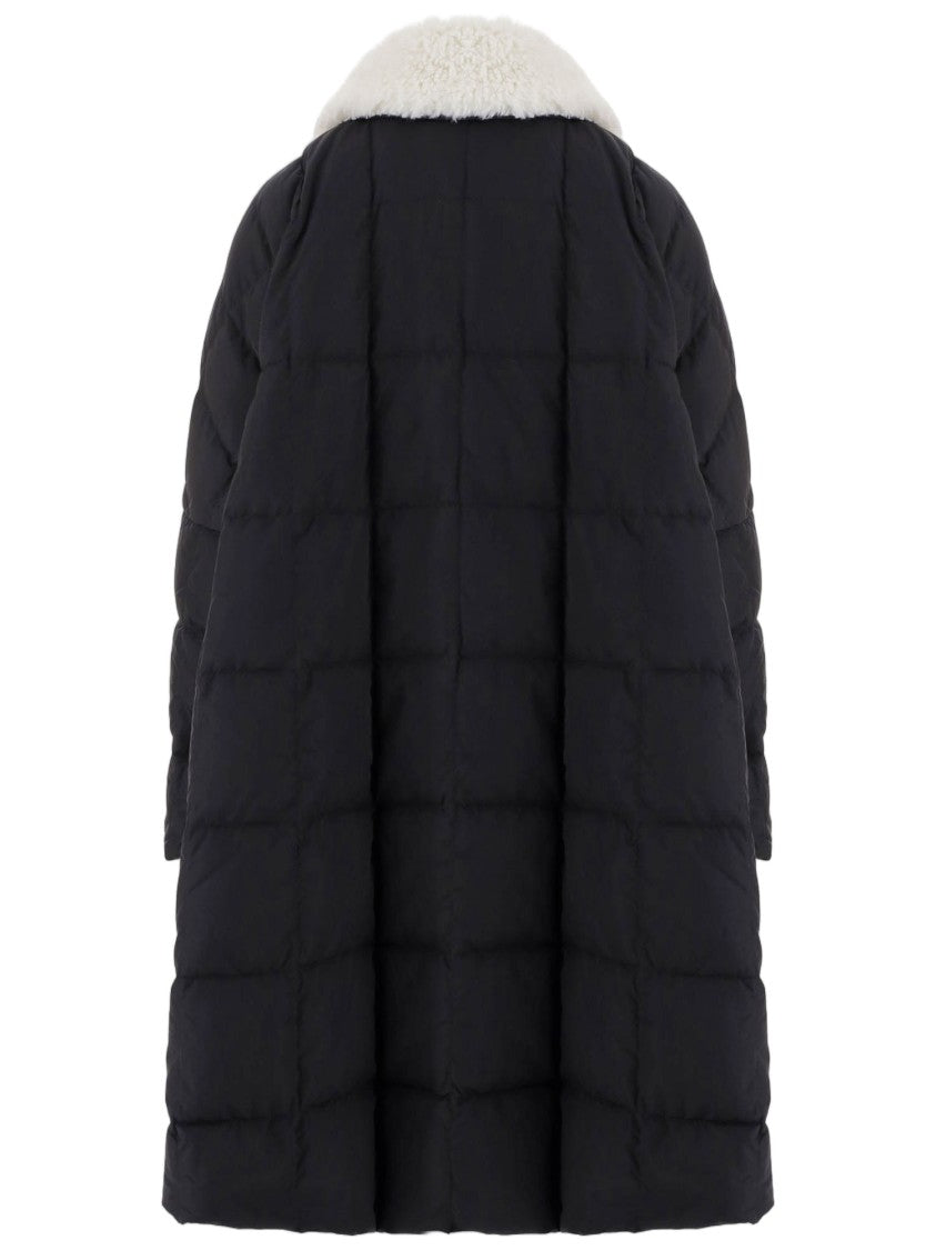 Ienki Ienki Quilted Down Jacket With Classic Shearling Collar And Fixed Hood
