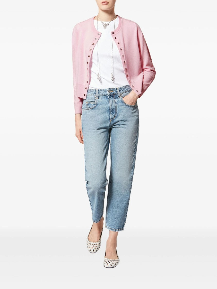 Isabel Marant Neutral Idesia Cropped Merino Cardigan