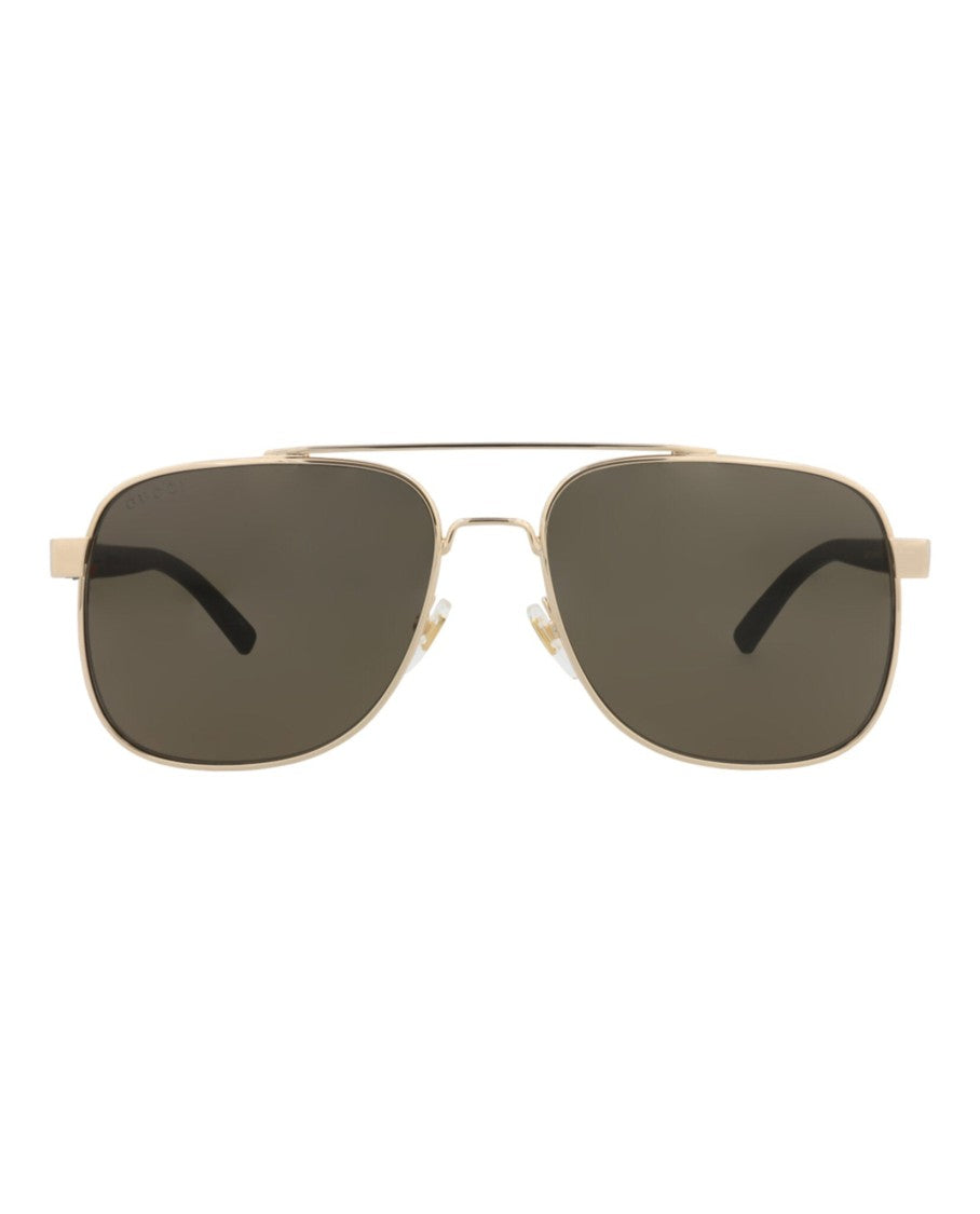 Gucci Aviator-Frame Metal Sunglasses
