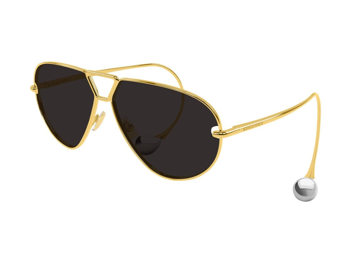 Bottega Veneta Gold Bv1437s Silver Tips Metal Aviator Sunglasses