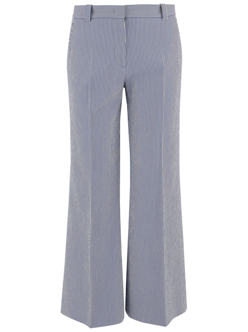 Ql2 Striped Stretch Cotton-Blend Pants