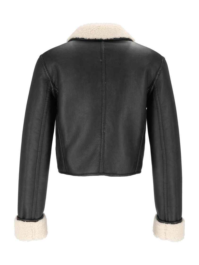 Ermanno Scervino Black Giubbotto Floral Applique Cropped Jacket