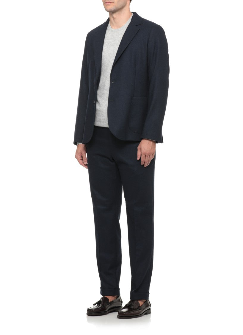 Devore Tailored Wool Jacket With Classic Lapel And Button Details