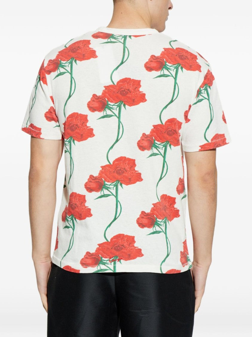 Kenzo Relaxed Fit Floral Print Silk T-Shirt