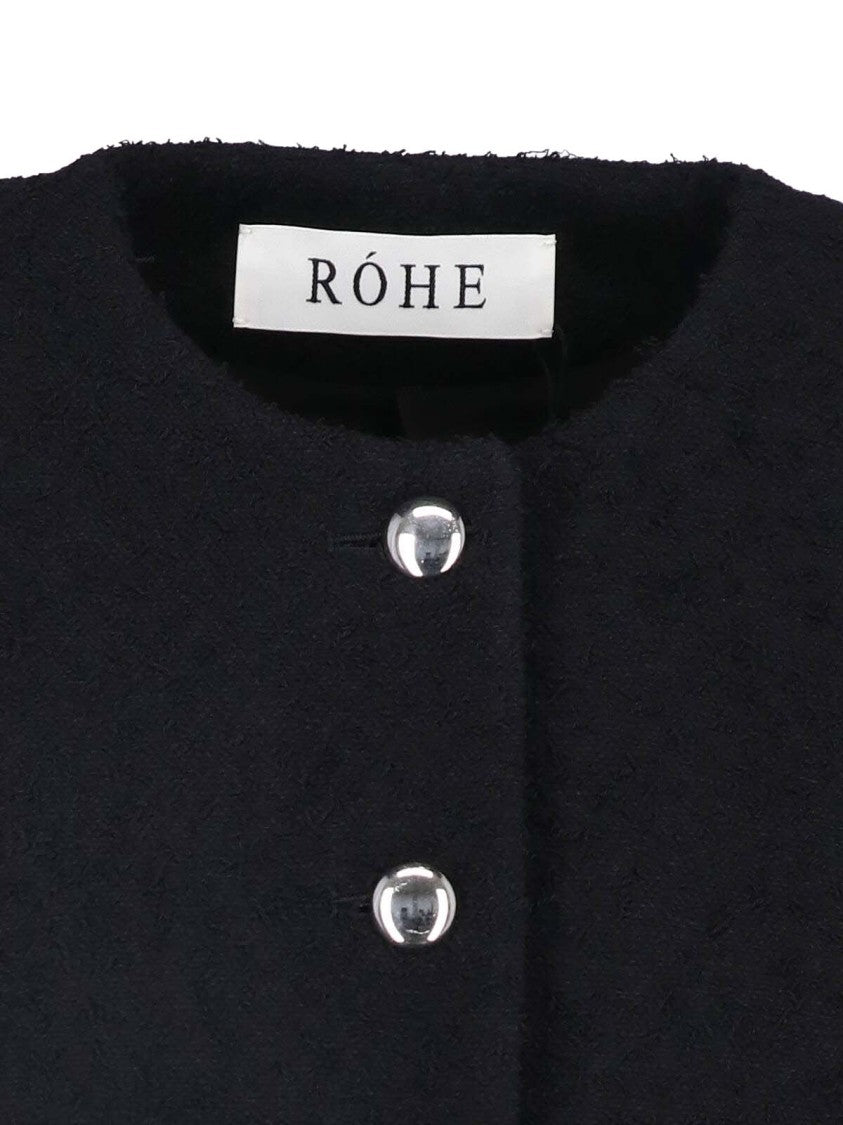 Róhe Round Neck Tailored Virgin Wool Blazer