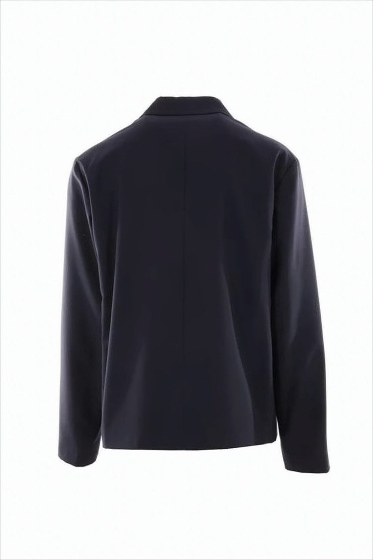 Marni Cropped Tailored Suit Jacket With Notched Lapel And Subtle Stitching