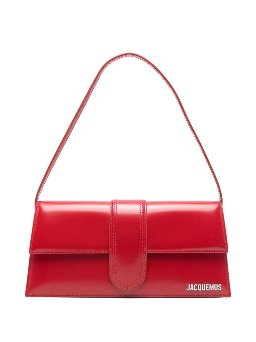 Jacquemus Red Glossy Structured Silk Shoulder Bag