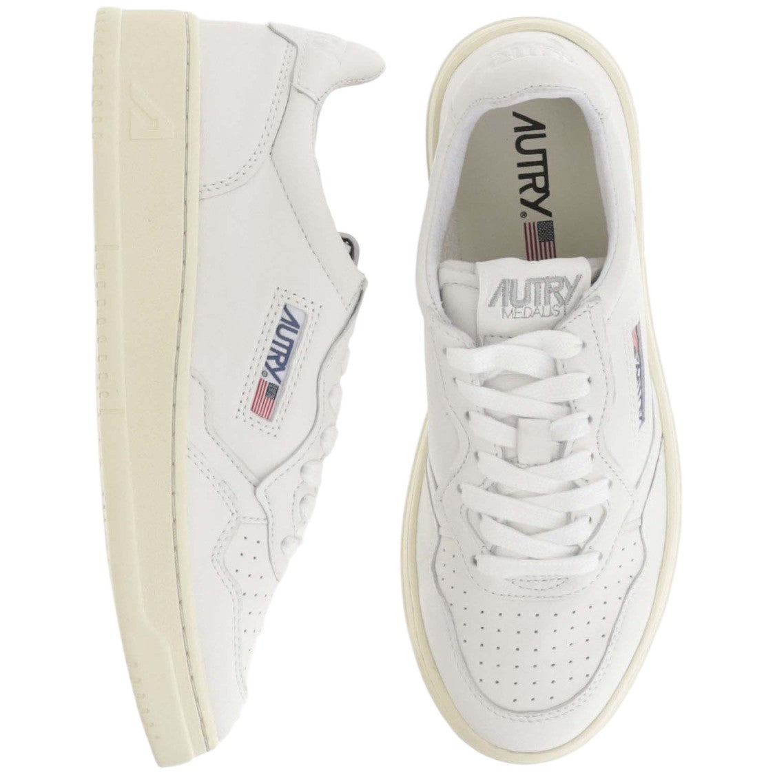 Autry Medalist Low Sneakers With Perforated Round Toe