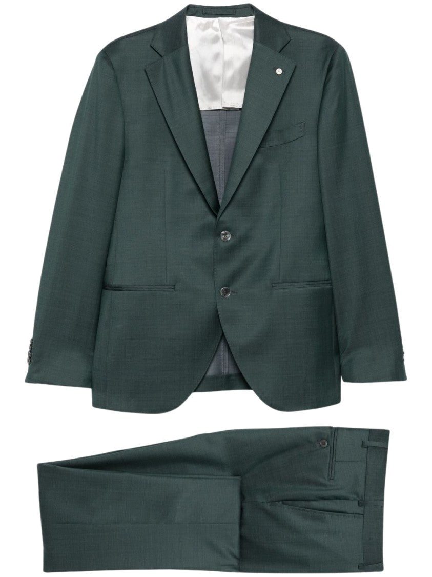 Luigi Bianchi Double-Breasted Forest Green Wool Suit