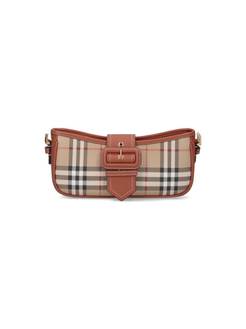 Burberry "Sling" Shoulder Bag, In Beige Fabric