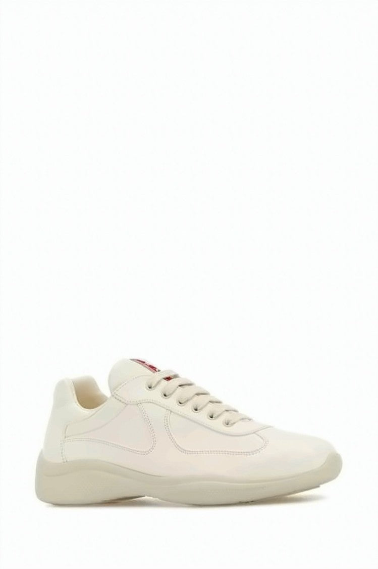 Prada Lambskin Leather Sneakers With Low-Profile Silhouette