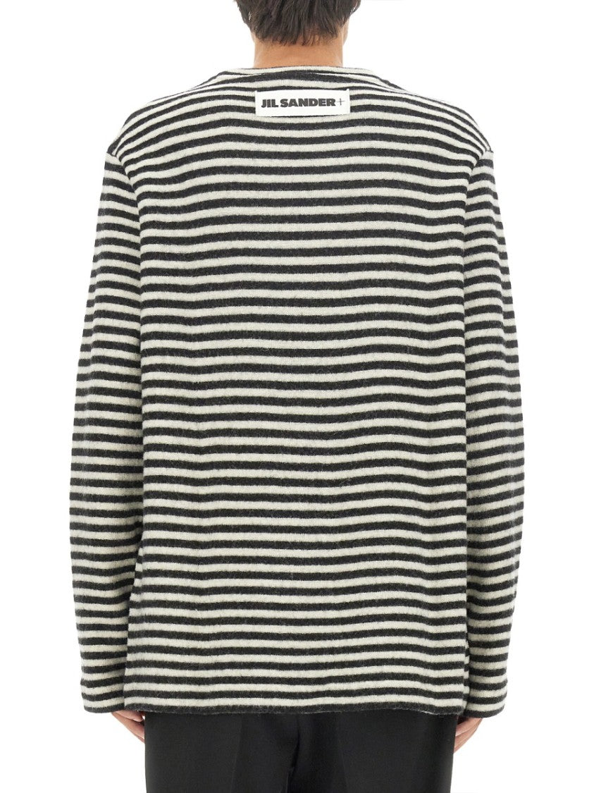 Jil Sander Boxy Fit Striped Wool Shirt