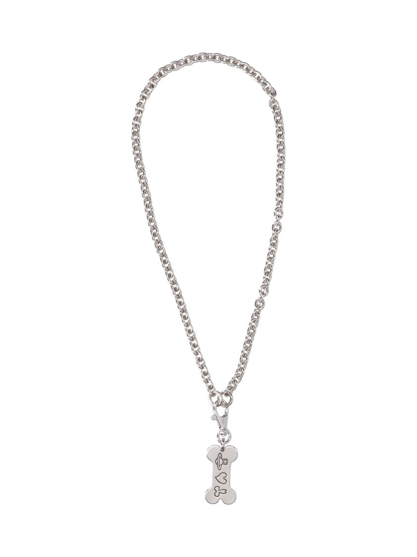 Vivienne Westwood Silver Bone Pendant Chain Necklace