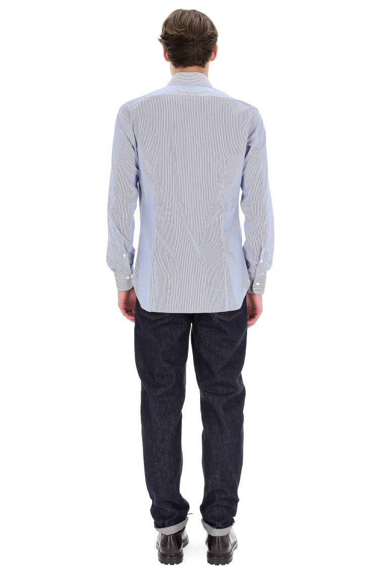 Barba Bacchettata Stretch Poplin Shirt Linea Milano