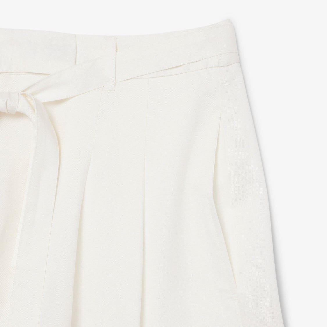 Lacoste Tailored White High-Waist Shorts