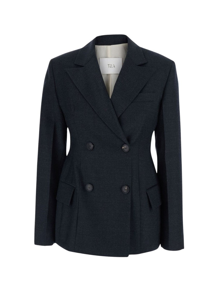Tela Florence Double-Breasted Wool Blazer