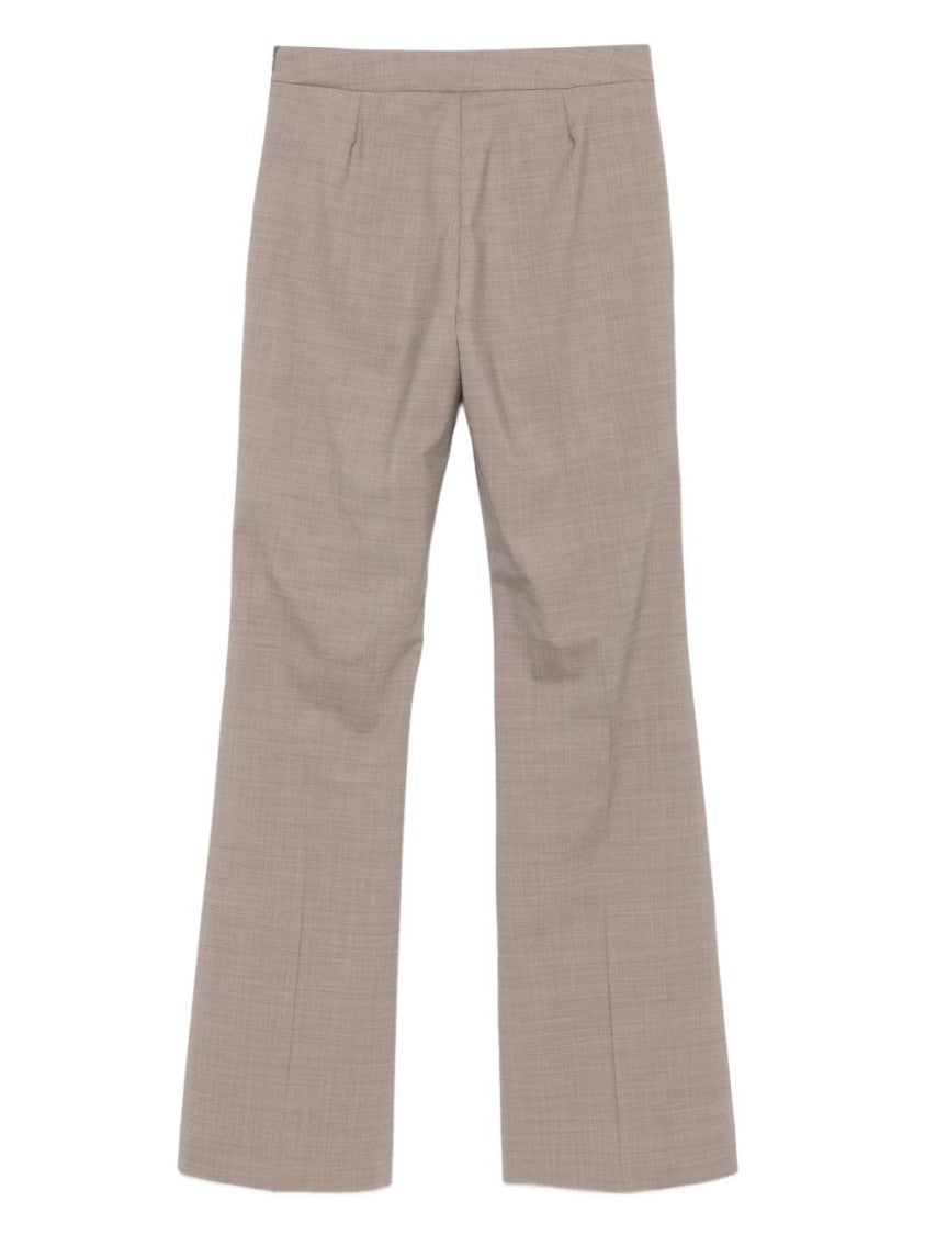 Dexterior Tailored Brown Trousers With Flared Hem