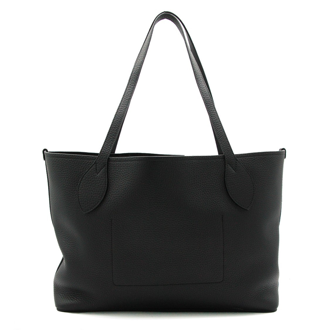 Mulberry Textured Black Tote Bag With Embossed Design