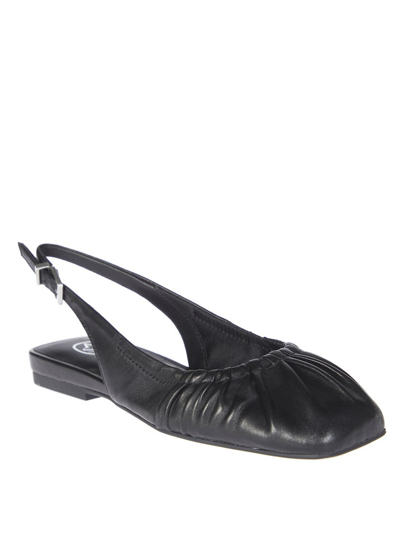 Ash Gathered Slingback Silhouette Flats