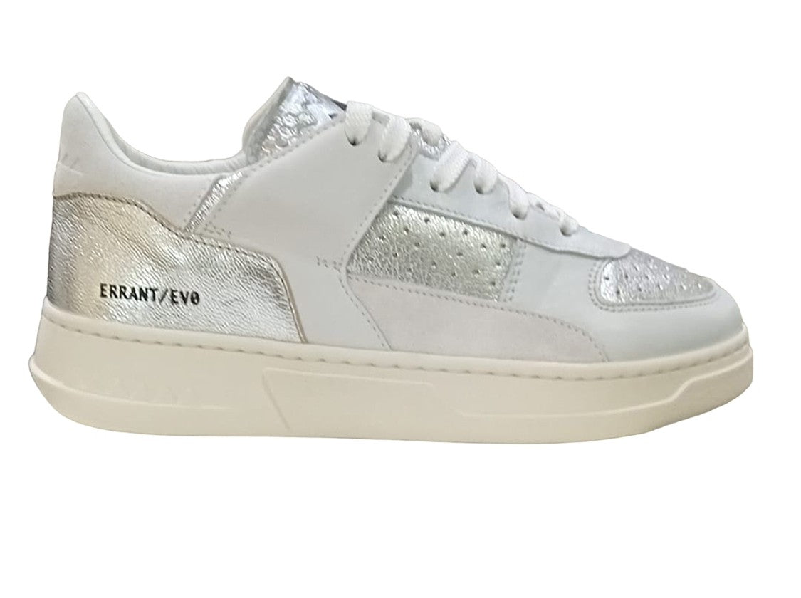 Run Of Metallic Silver Sneakers With Lace-Up Front