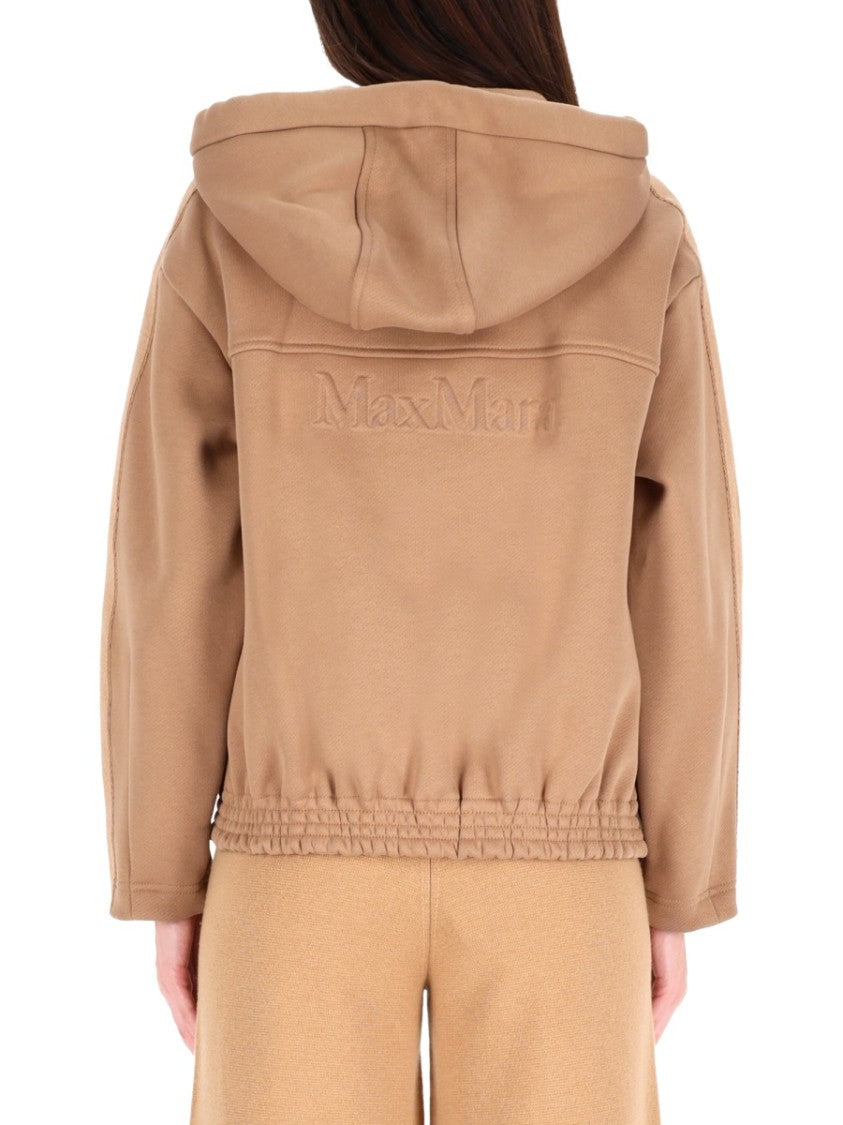 Max Mara Omelia Front-Zip Hooded Cotton Sweatshirt