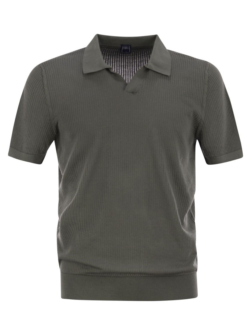 Fedeli Giza Cotton Short-Sleeved Polo Shirt