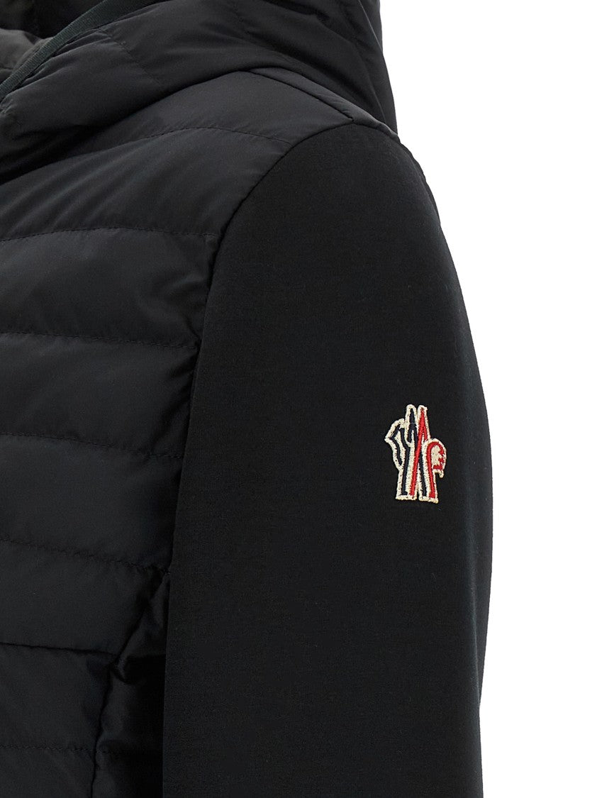 Moncler Grenoble Quilted Padded Hoodie With Adjustable Waist And Logo Detail