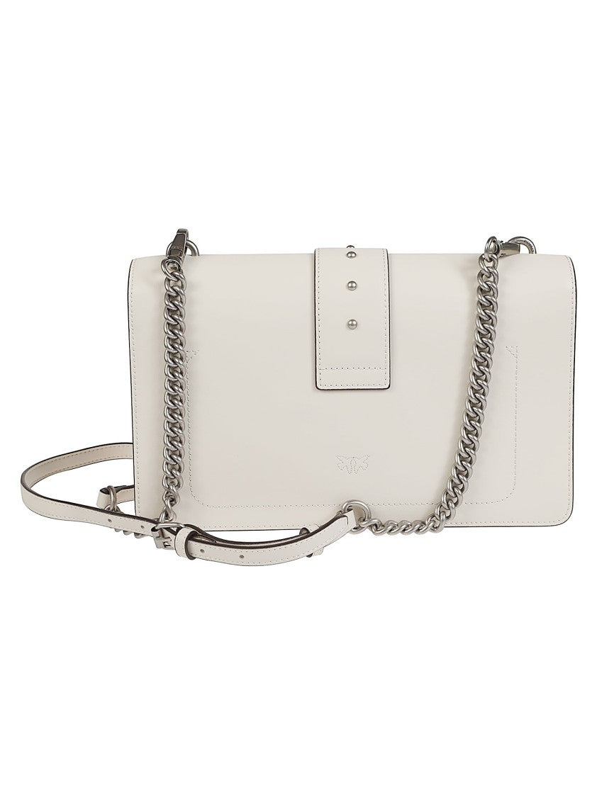 Pinko Love One Classic White Rectangular Shoulder Bag