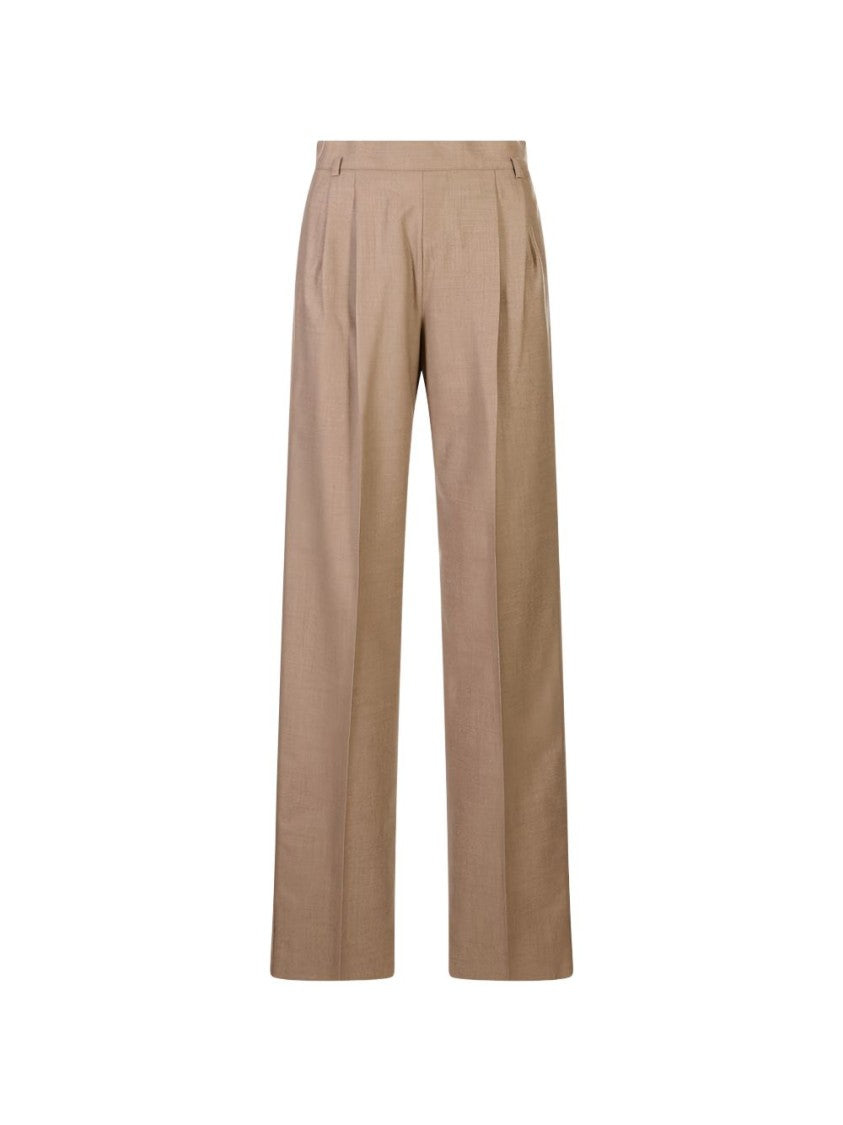 Max Mara Straight-Leg Trousers With Tailored Waistband And Pleated Details