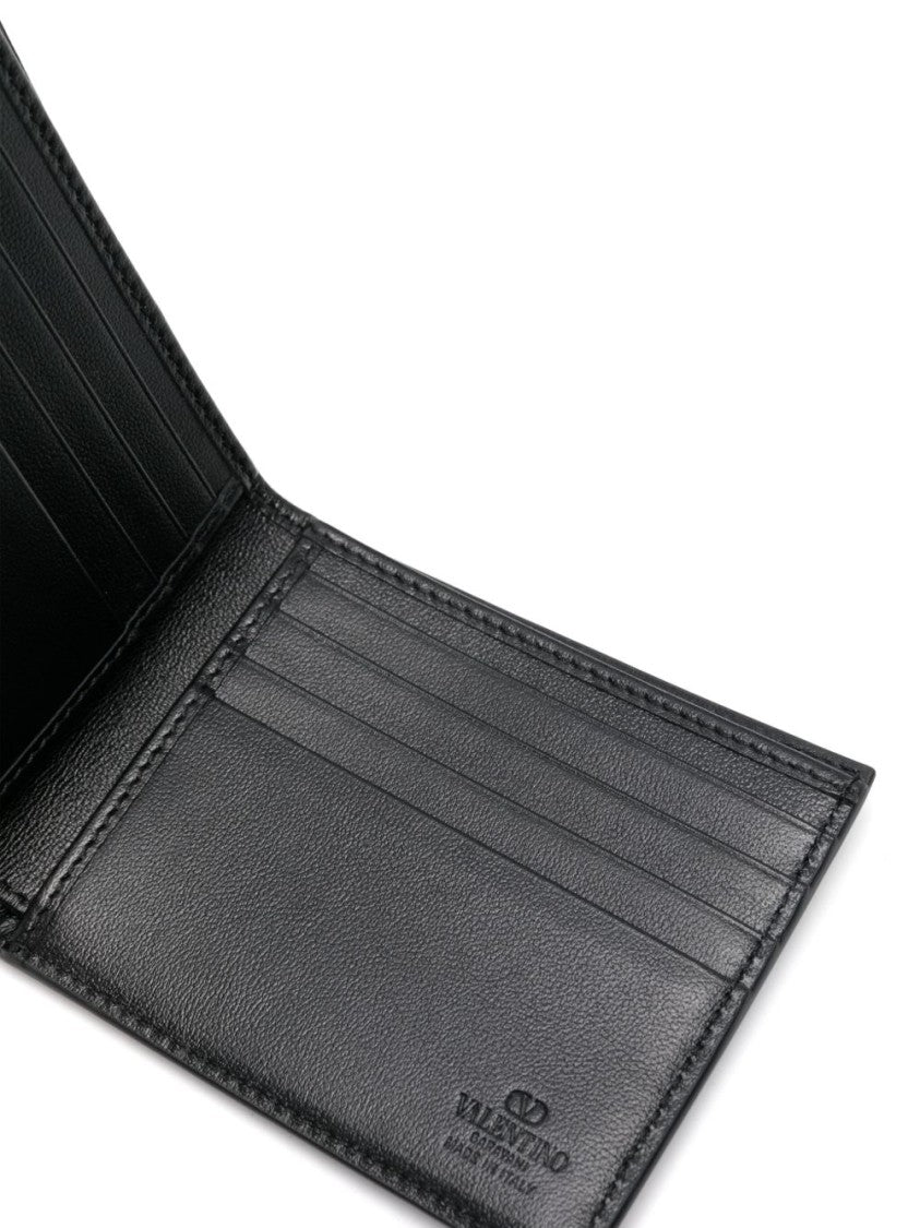 Valentino Garavani Bi-Fold Black Leather Wallet