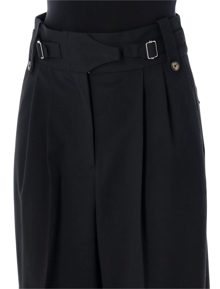 By Malene Birger High-Waisted Wide-Leg Taal Pants Pleated Front