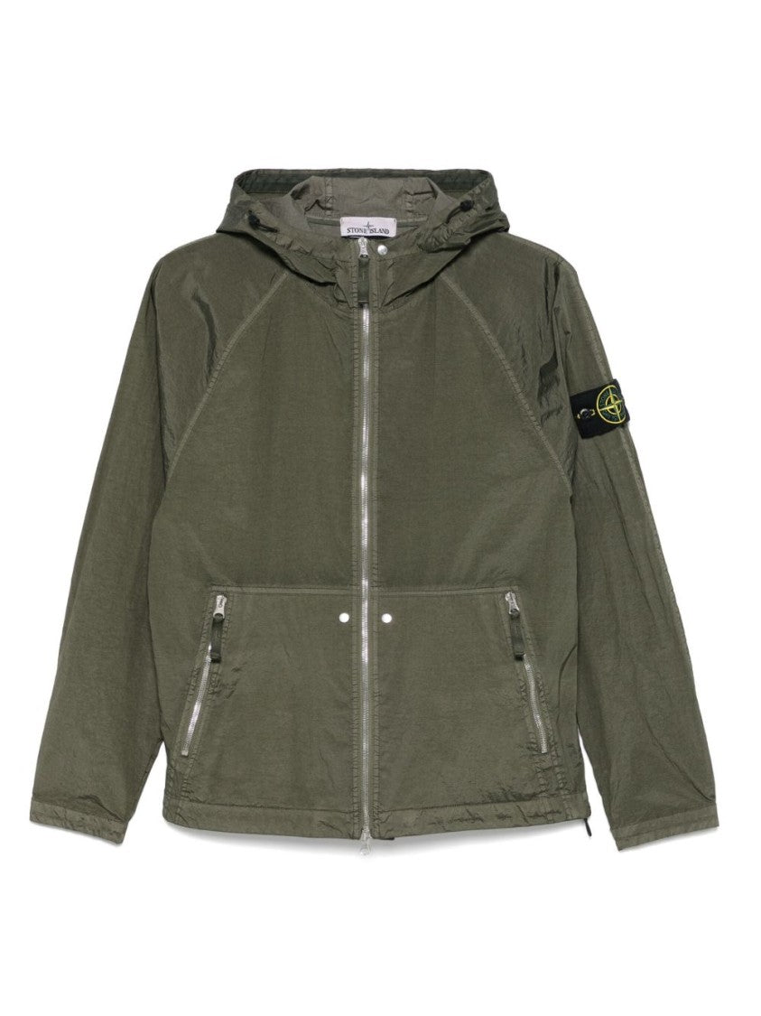 Stone Island Iridescent Nylon Jacket With Logo Badge