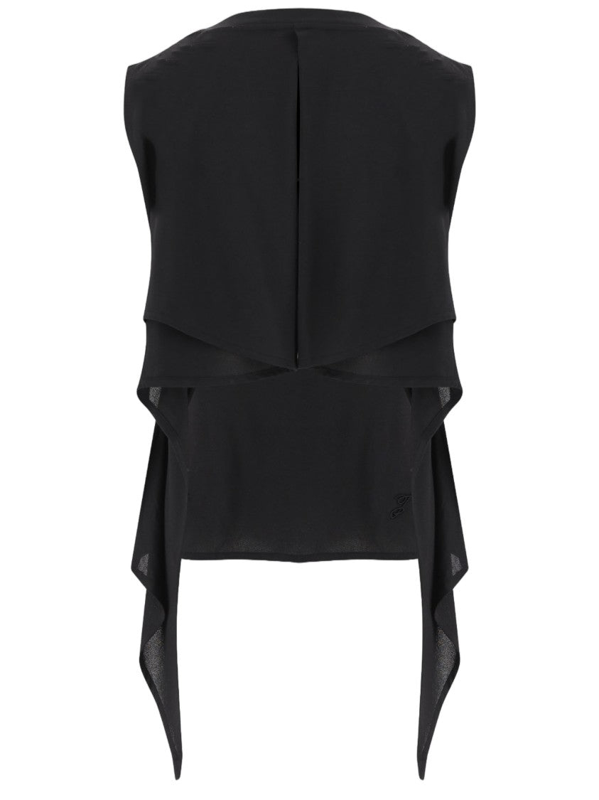 Jacquemus Sleeveless Black Paper-Blend Top With Extended Panels