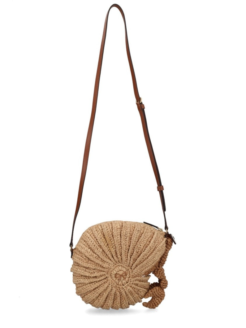 Anya Hindmarch Hermit Crab Straw Spiral Shoulder Bag