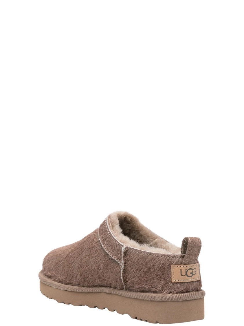 Ugg Calf-Hair Logo-Patch Ankle Boots