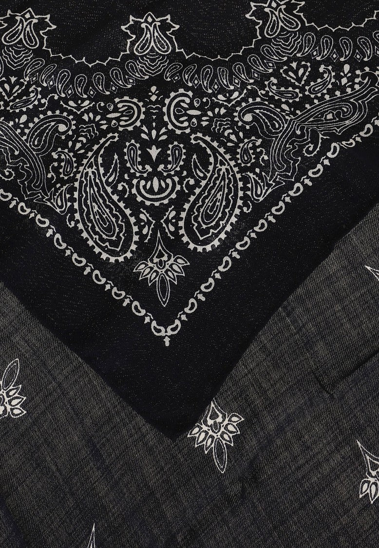Destin Black Judy Carrè Dis.Bandana 90X90 Wool Scarf