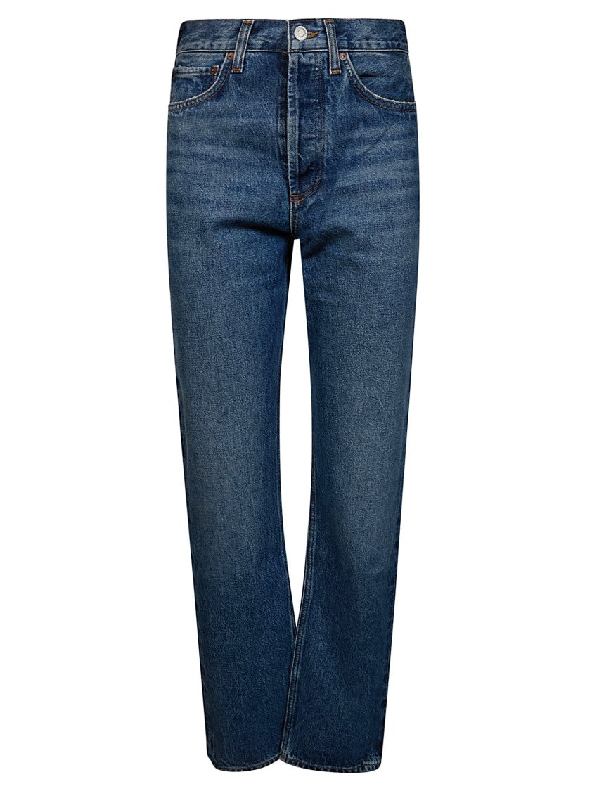 Agolde High-Waisted Straight-Leg Jeans With Faded Finish