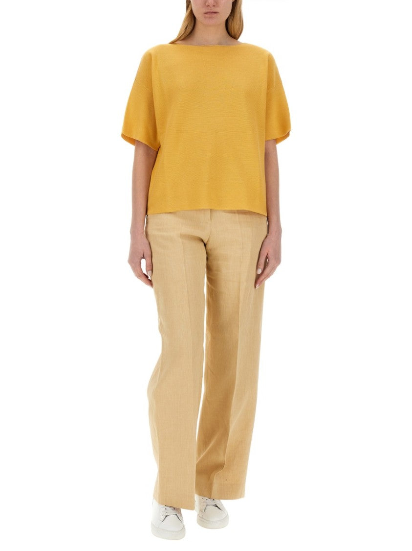 Fabiana Filippi Relaxed-Fit Cotton Top With Wide Neckline