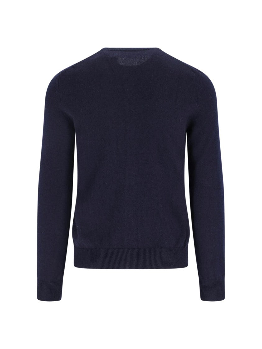 Comme Des Garçons Navy Blue Wool Cardigan