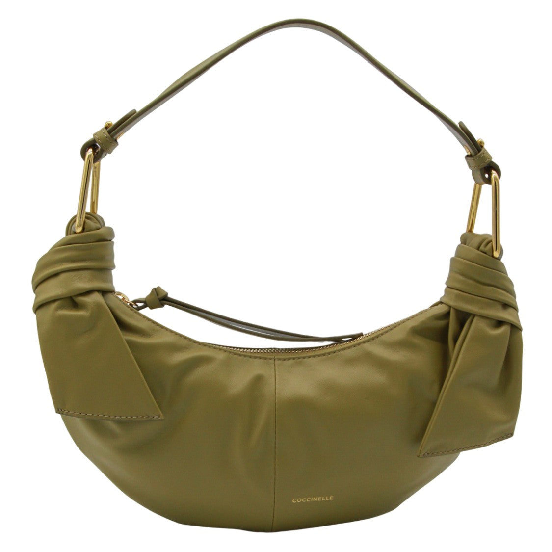 Coccinelle Crescent-Shaped Olive Green Handbag