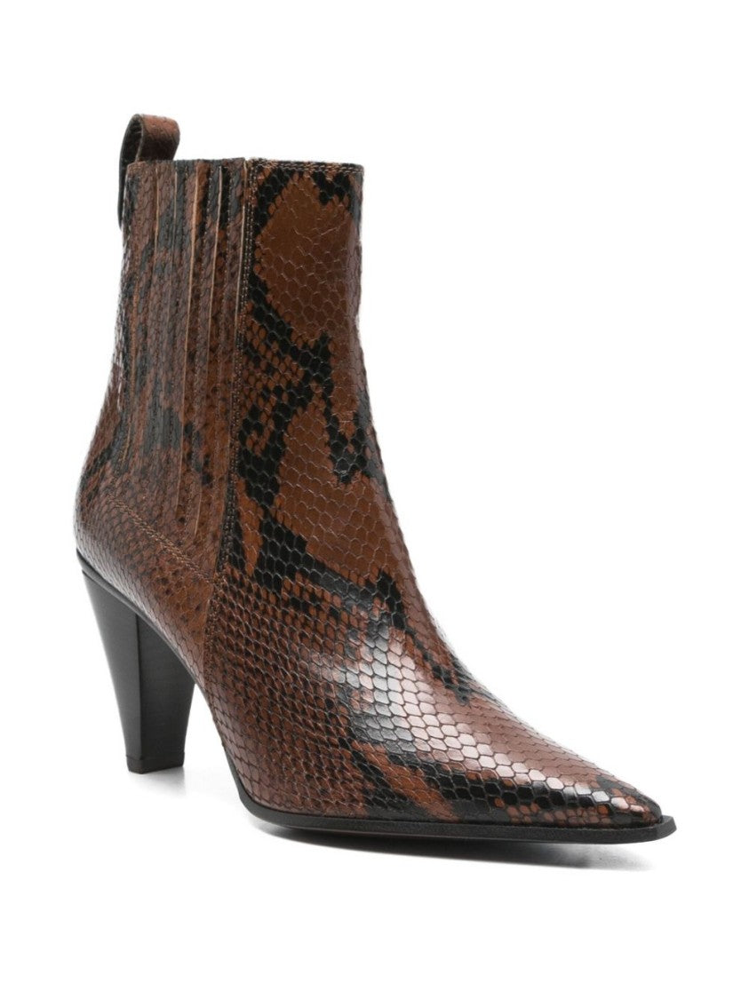 Roberto Festa Textured Snakeskin Ankle Boots