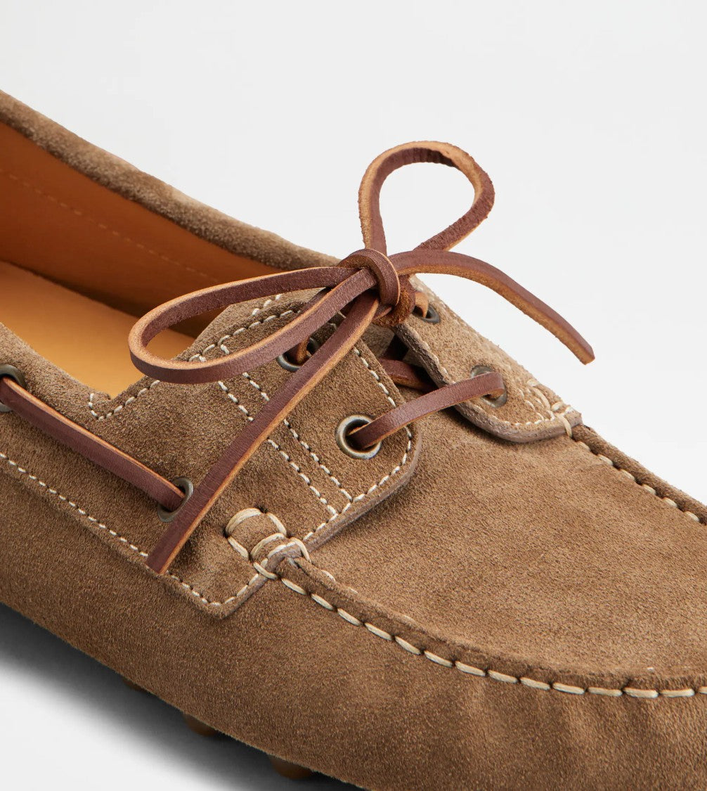 Tod's Contemporary Suede Calf Leather Boat Shoes
