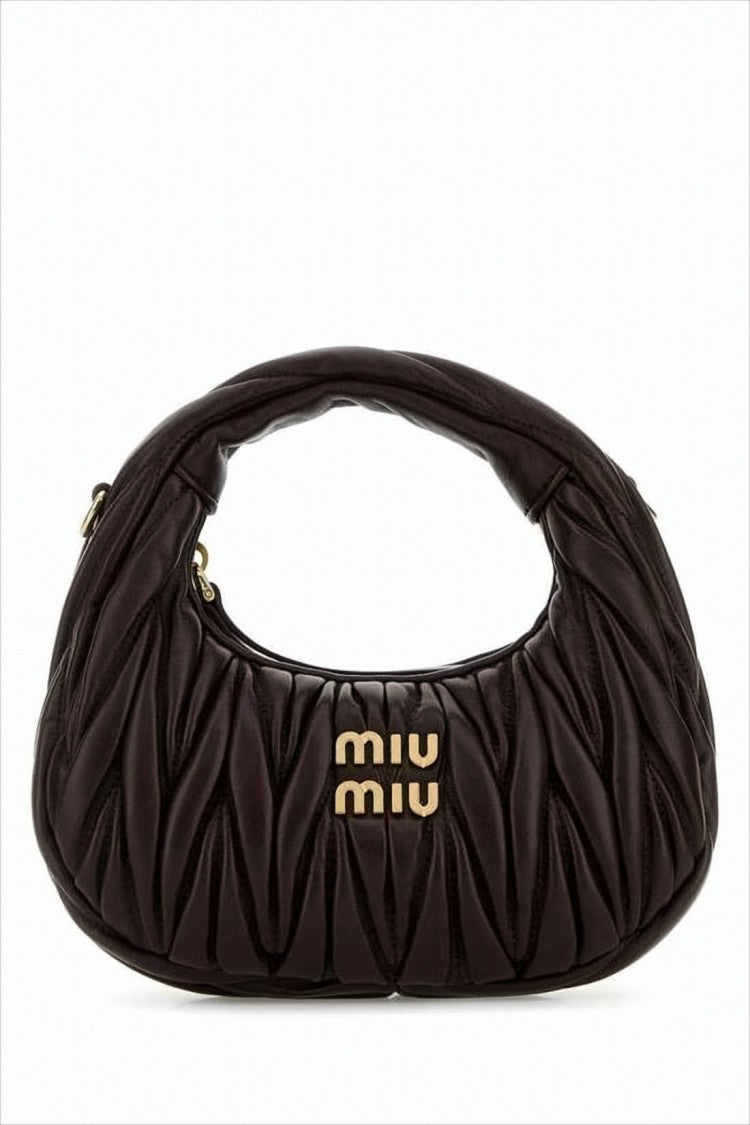 Miu Miu Crescent-Shaped Lambskin Shoulder Bag